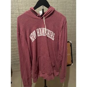 New Hampshire Hoodie Sweatshirt Pullover‎ College Maroon White Letter Print L
